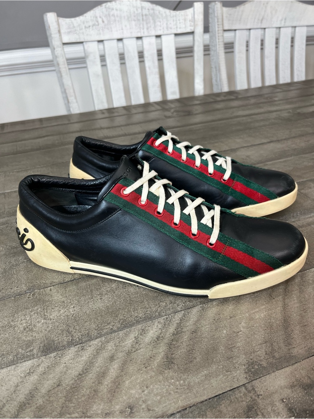 GUCCi Boulevard Black Leather Web Strap Detail
Sneakers Gucci Sz 14
